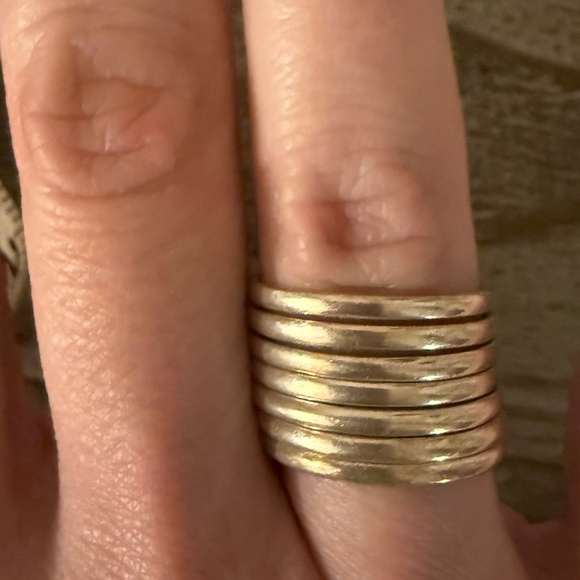 Sterling Silver 7 Connected Hoop Ring - Picture 2 of 6